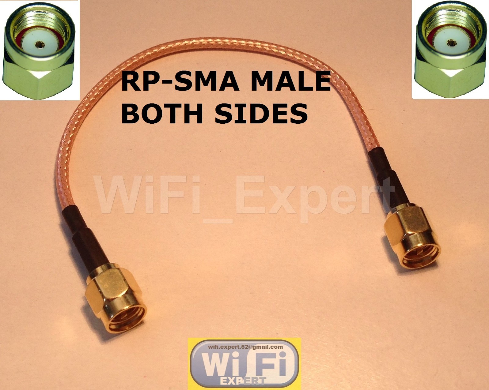 1 x RP-SMA Male to RP SMA Male RG316 Pigtail 4 6 8 10 12 14 16 20 INCH USA