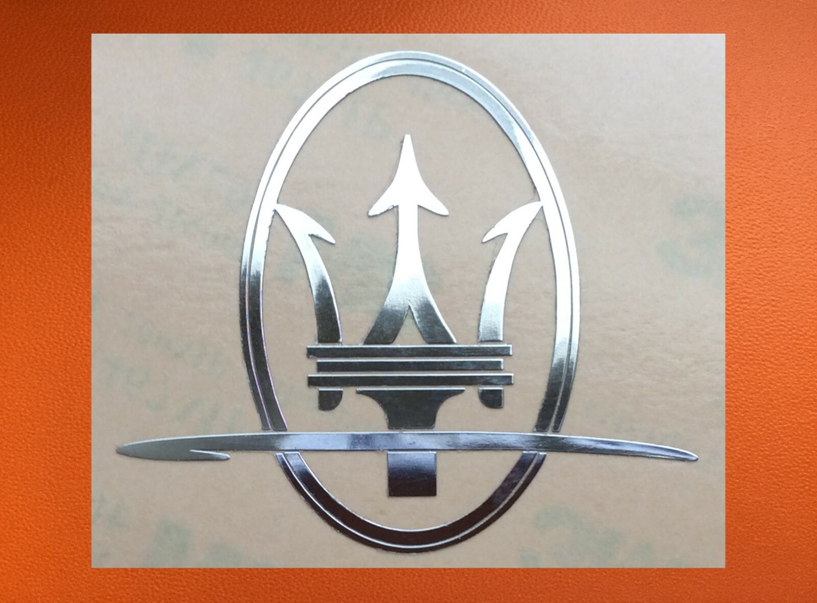 1 pcs Sticker for Maserati Skylake Silver Chrome Logo Decal Badge 45mm x 40mm 