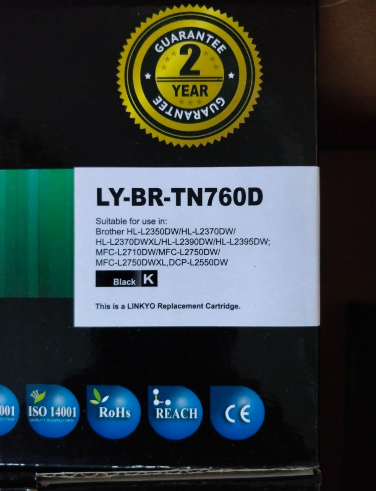 Linkyo Premium Cartridge Replacement Toner LY-BR-TN760D Black New Sealed