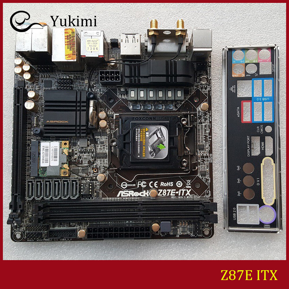 FOR ASROCK Z87E ITX LGA 1150 DVI HDMI LGA 1150 Mini-ITX Motherboard Test OK