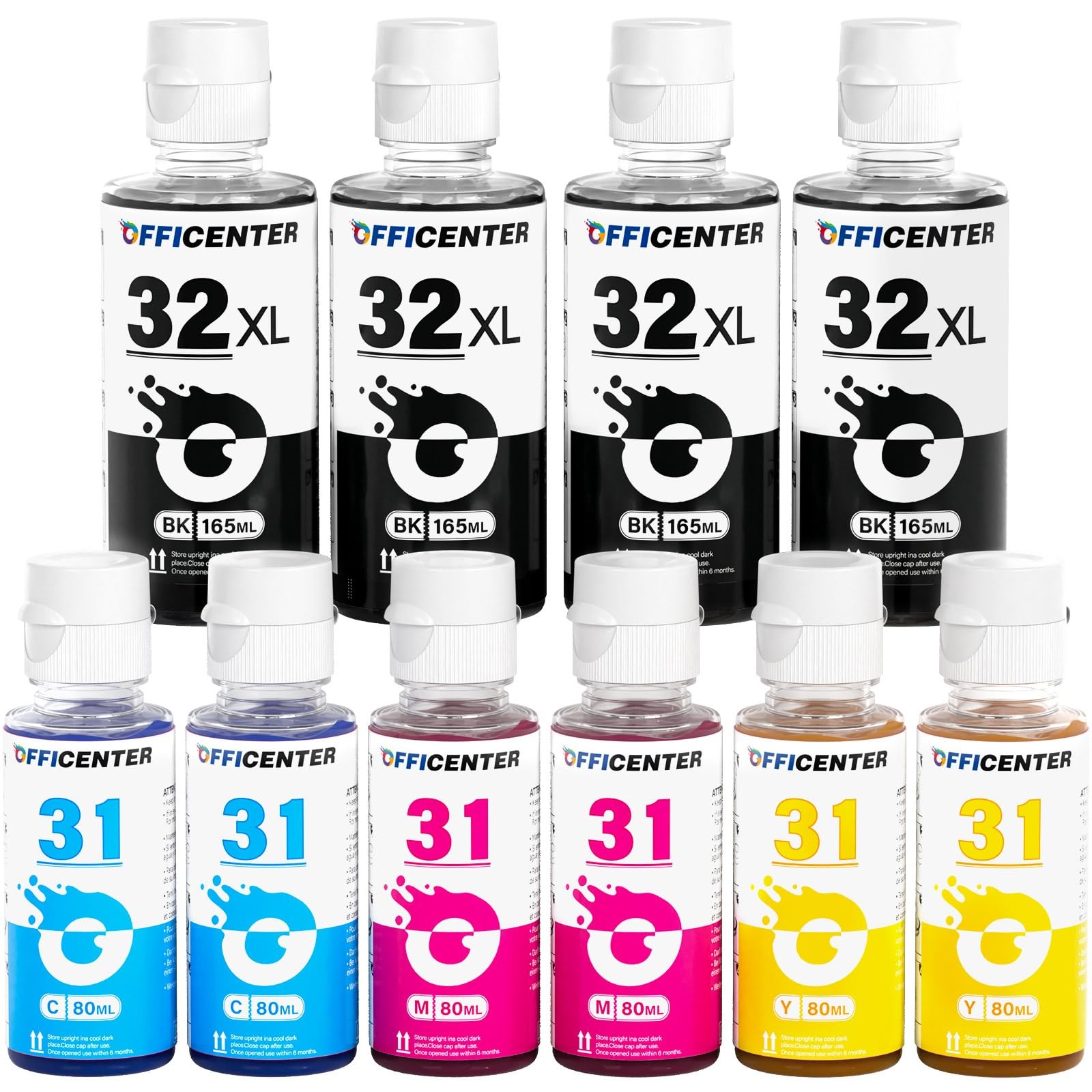 10 Pack 32XL Black Ink Bottle, 31 Ink Bottle Set Compatible for HP Smart Tank...
