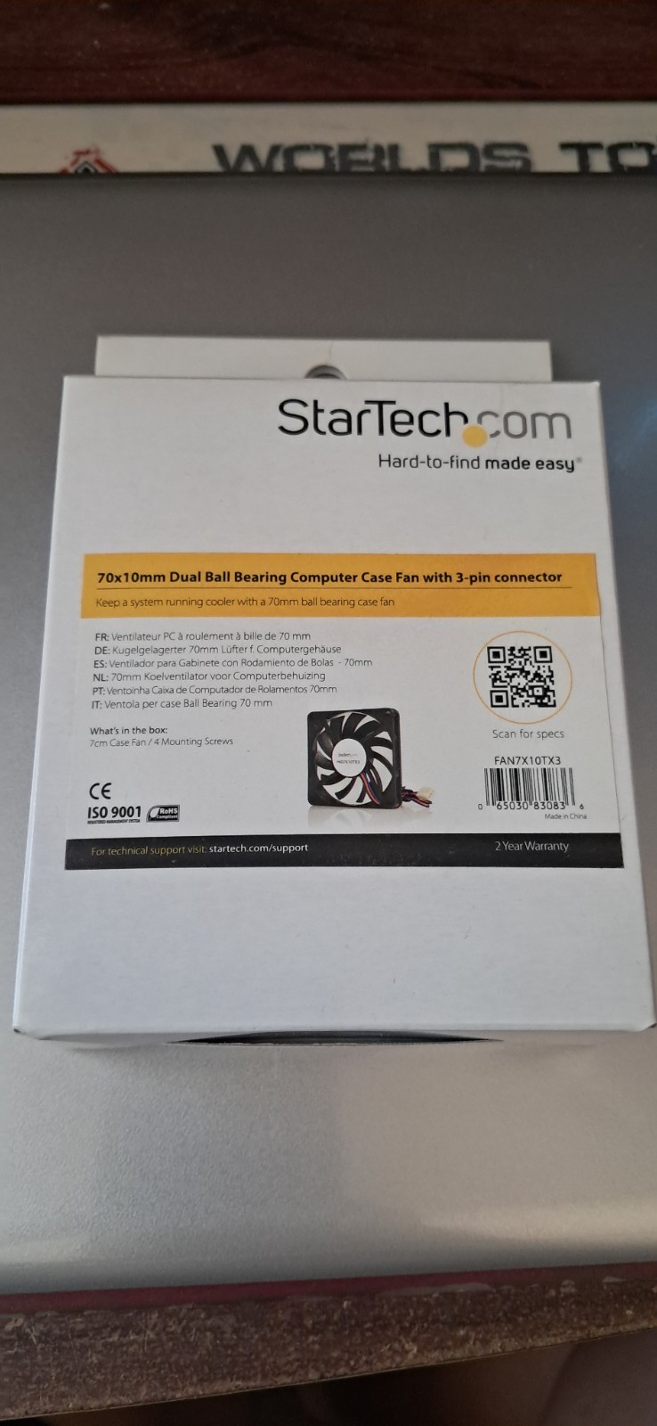 New 70 x 10mm Dual Ball Bearing Quiet Computer Case Fan with TX3 Connector