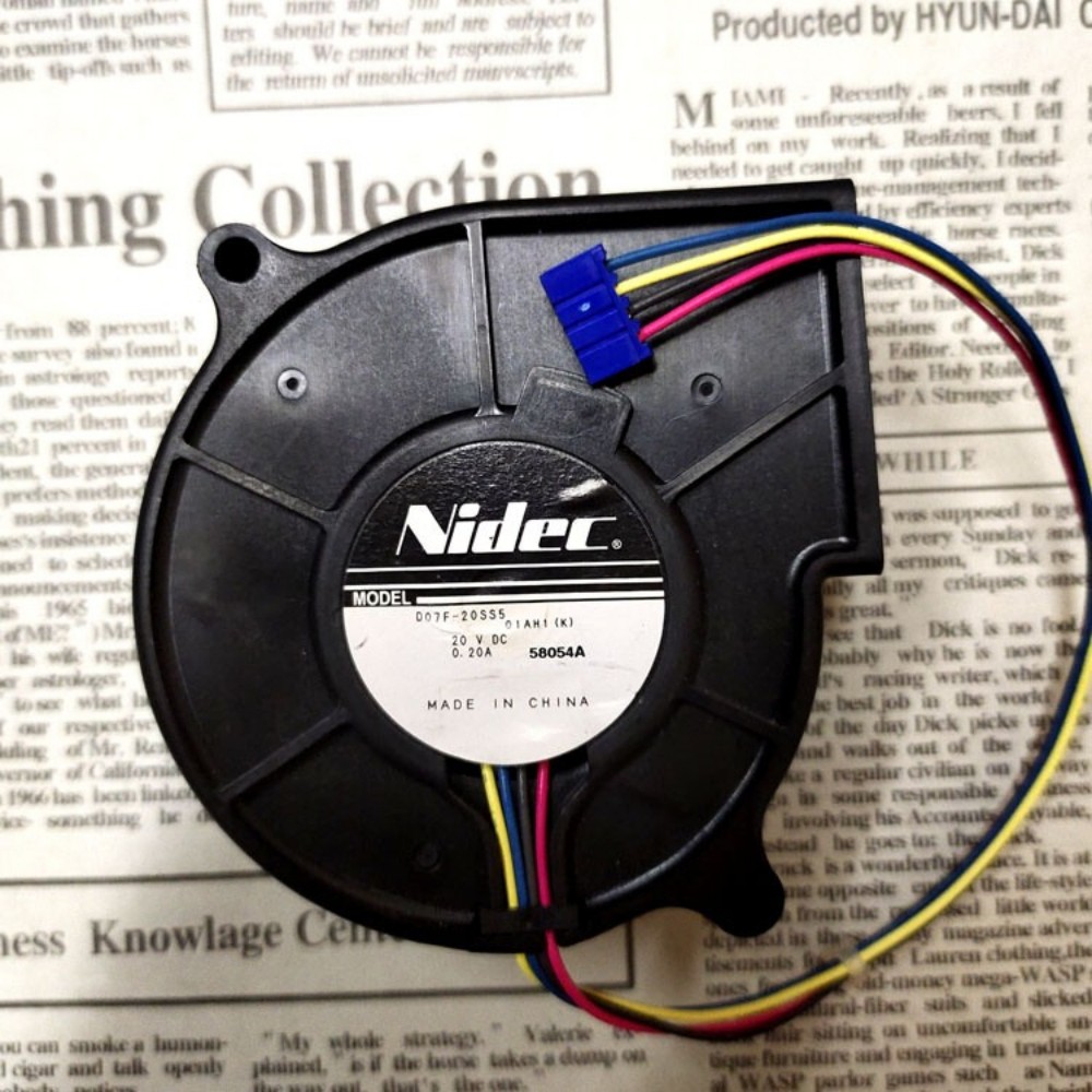 2pcs NIDEC D07F-20SS5 20V 0.20A 3900rpm 7530 4-pin blower turbo centrifugal fan
