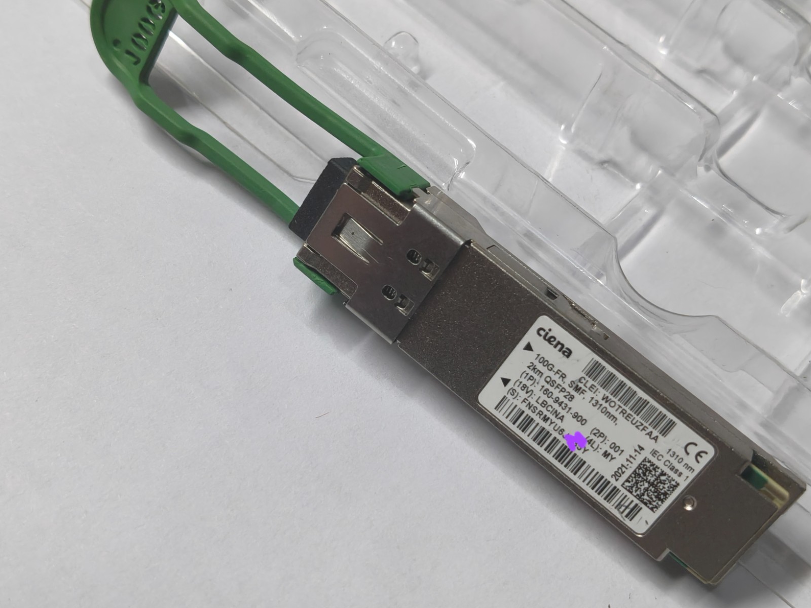 ciena 100G-FR SMF,1310nm 2km QSFP28 160-9431-900 In stock, shipped the next day