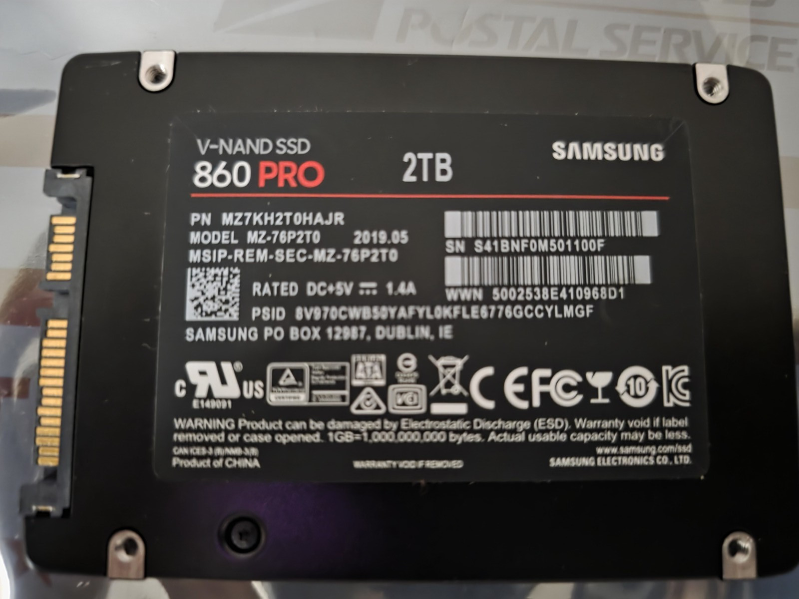 Samsung 860 PRO  2TB 2.5" SATA III V- NAND SSD MZ-76P2T0  82% Health