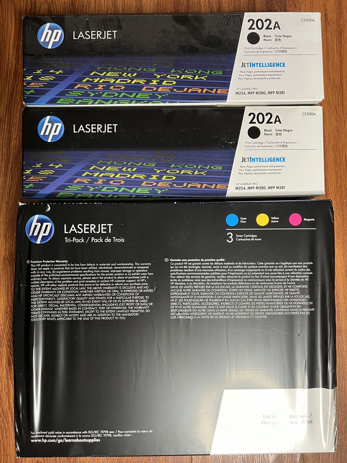 New Set 5- HP 202A Toner Toners - CF500A CF501A CF502A CF503A