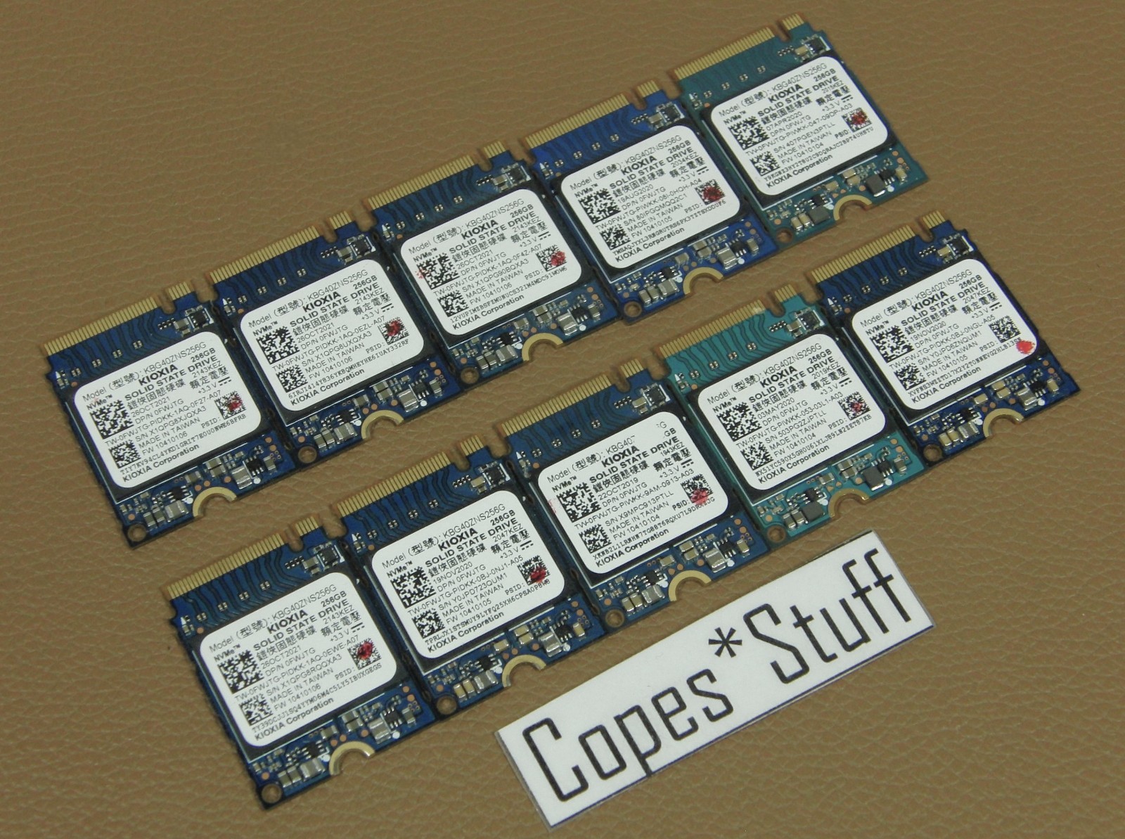 LOT (10) 256GB M.2 NVMe 2230 SSD Kioxia KBG40ZNS256G Solid State Drive