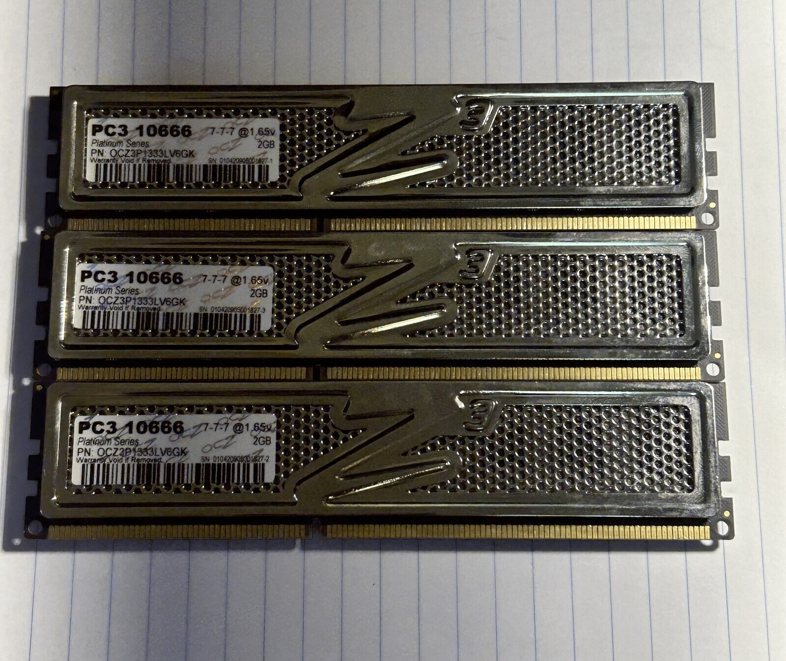 OCZ Technology 3x 2GB DIMM 1333 MHz DDR3 SDRAM Memory OCZ3P 333LV6GK Gold Series