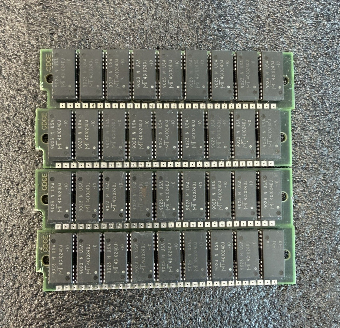 4 x 1MB 100ns FPM SIMM Silver Memory Module RAM 4MB PC 286 386 *TESTED*