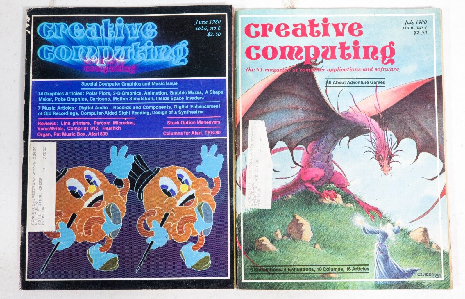 Vintage Creative Computing Magazine  June - Oct 1980 lot of 5 ST533