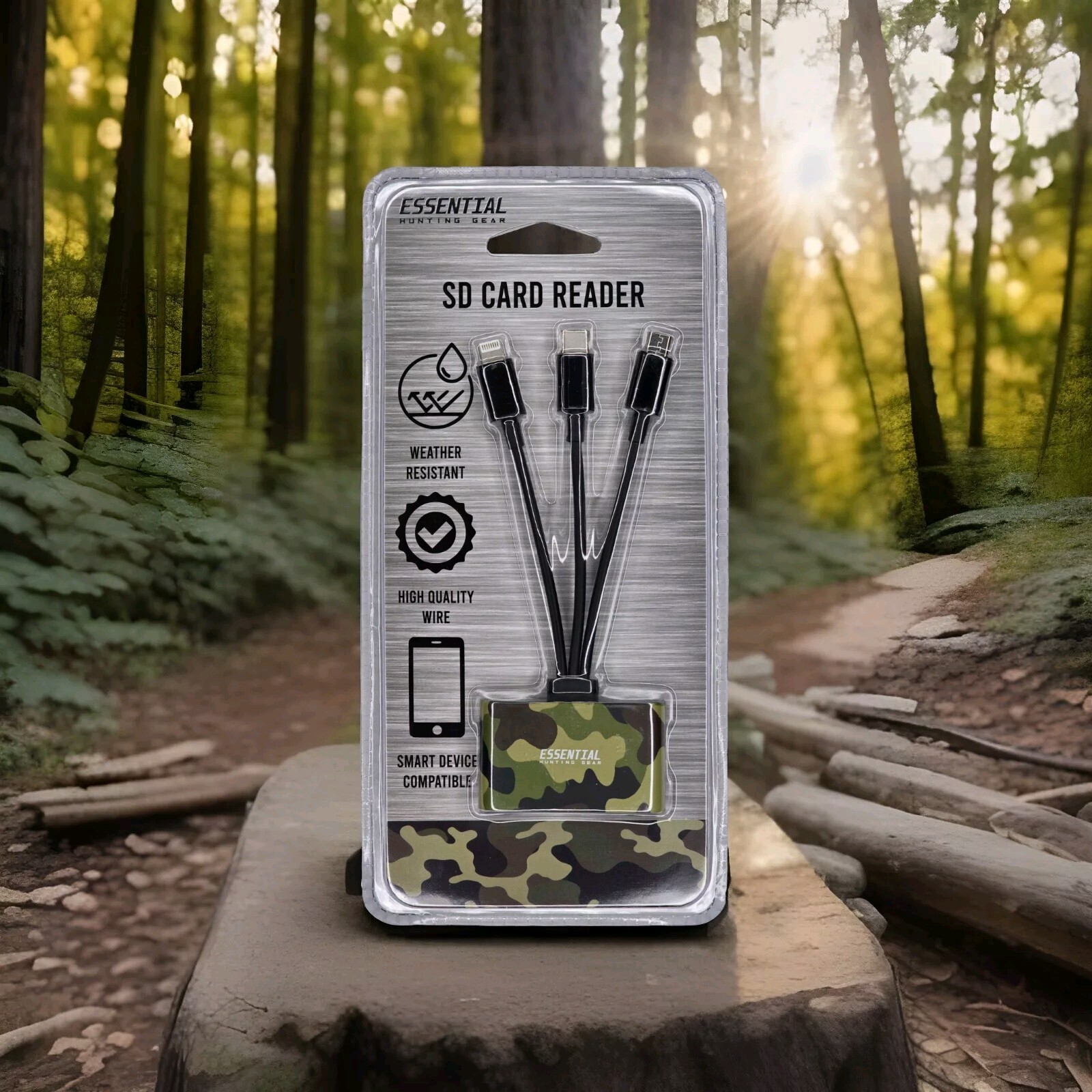 Essential Hunting Gear Compact SD Camo Card Reader - NIB - Free S/H