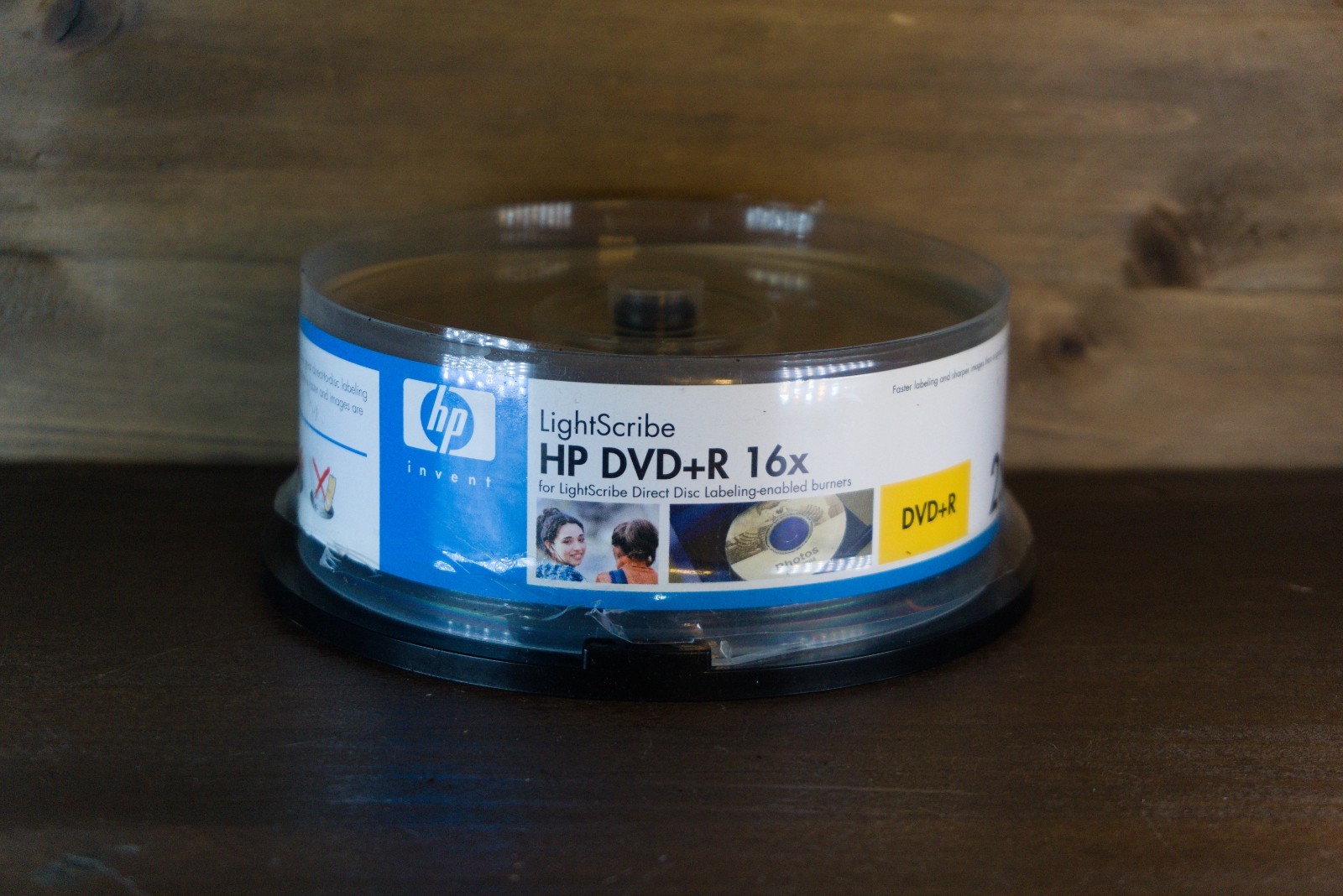 HP LIGHTSCRIBE DVD+R 16X 4.7GB 120 MINS; 25-pk spindle for custom-burned DVDs