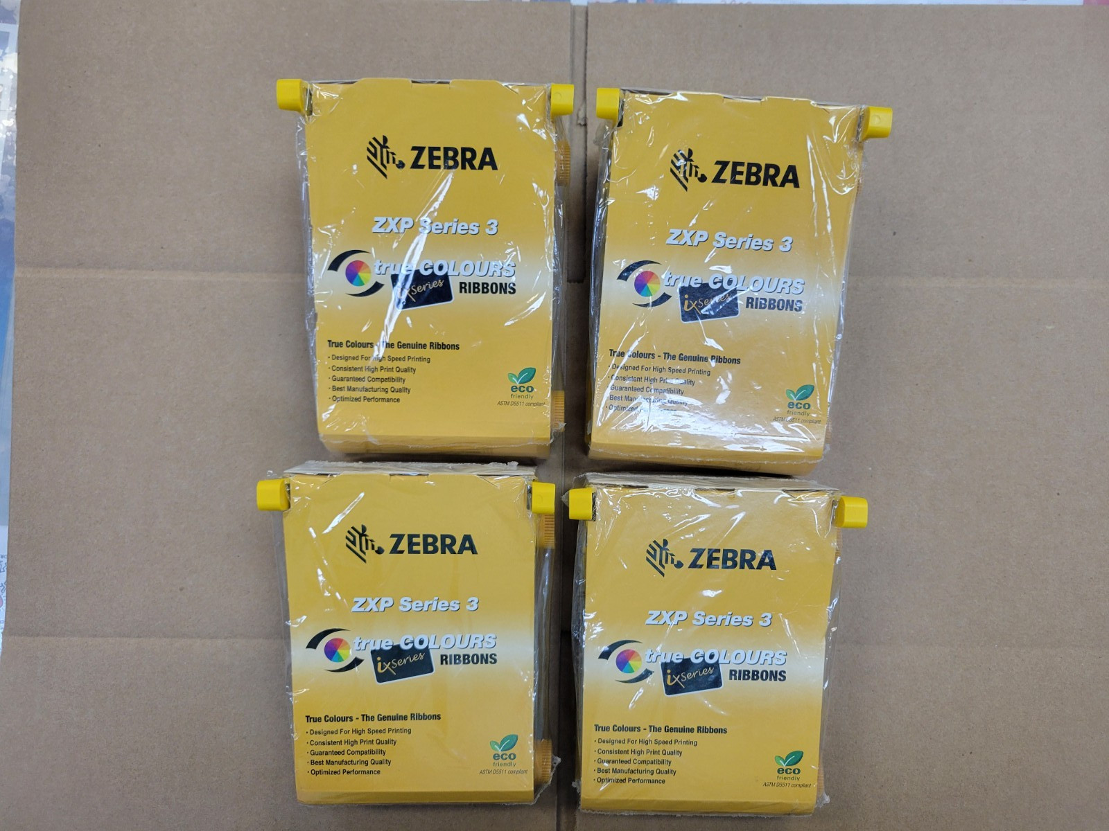 Zebra True Colours ZXP Series 3 Ribbons 800033-840 YMCKO (Lot of 4)