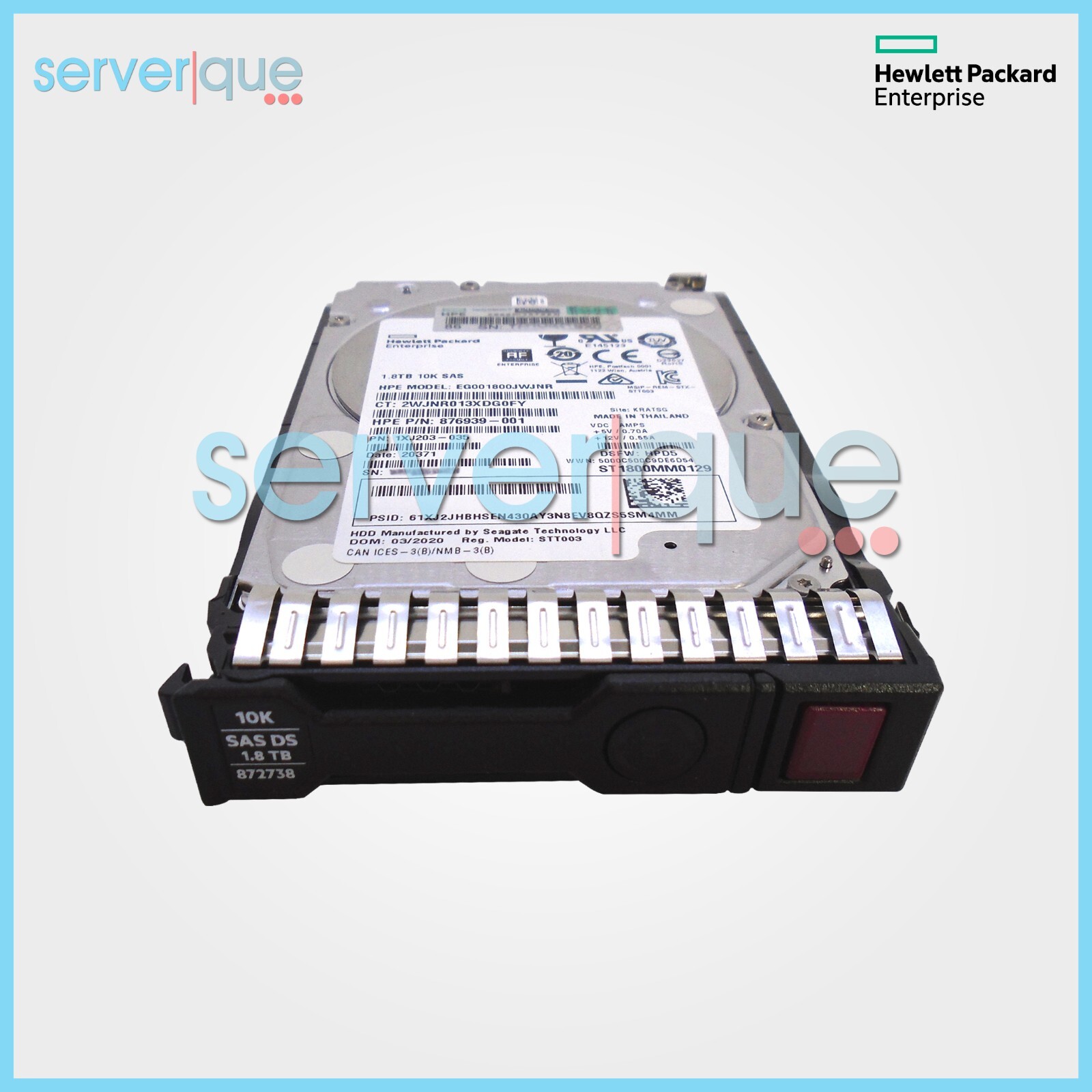872481-B21 HP 1.8TB 12G SAS 2.5" 10K rpm SFF 512e SC HDD 872738-001 872287-001