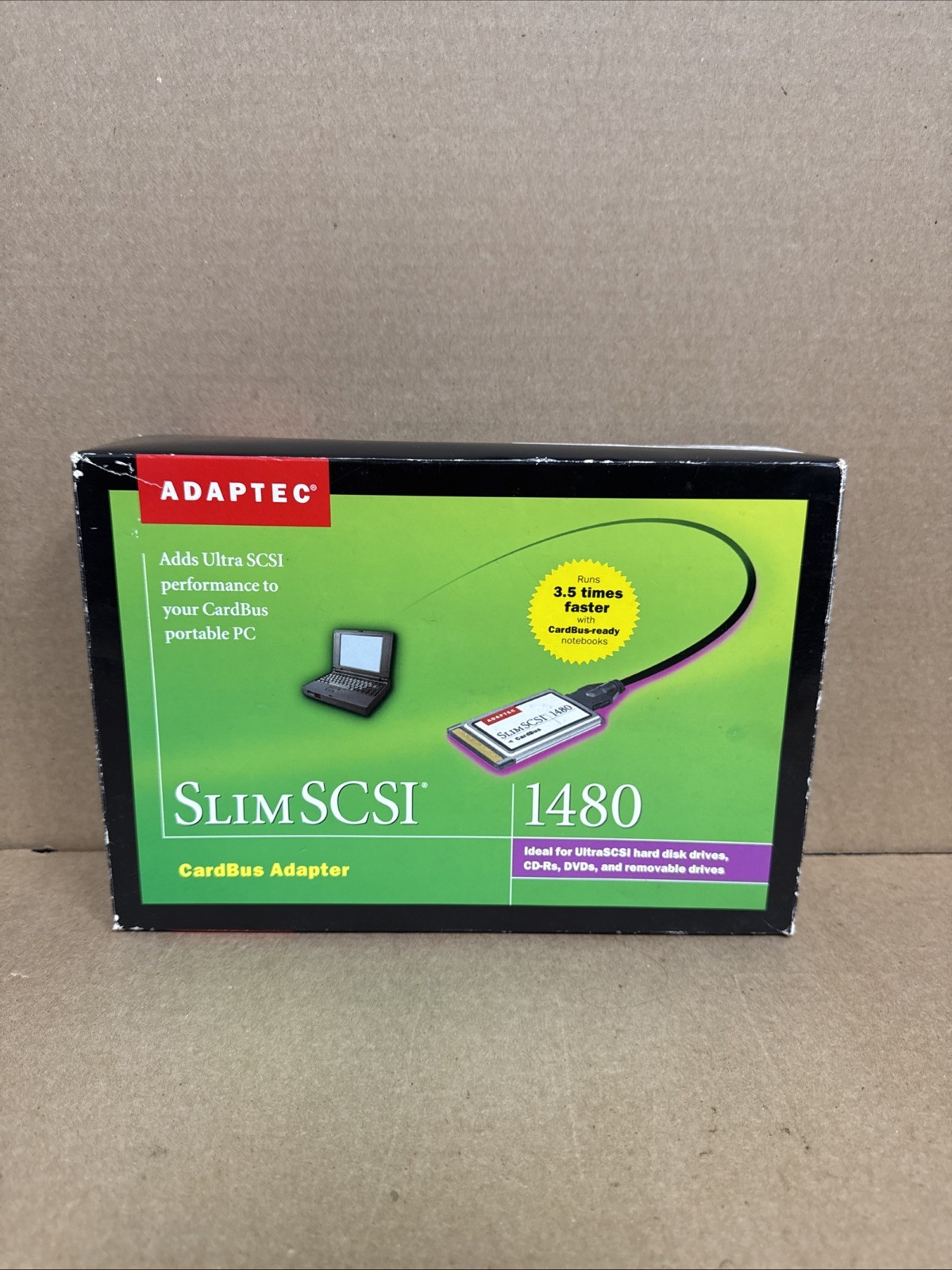Adaptec SlimSCSI 1480 CardBus Ultra-SCSI Adapter PC Card Kit APA-1480A NEW(30C)