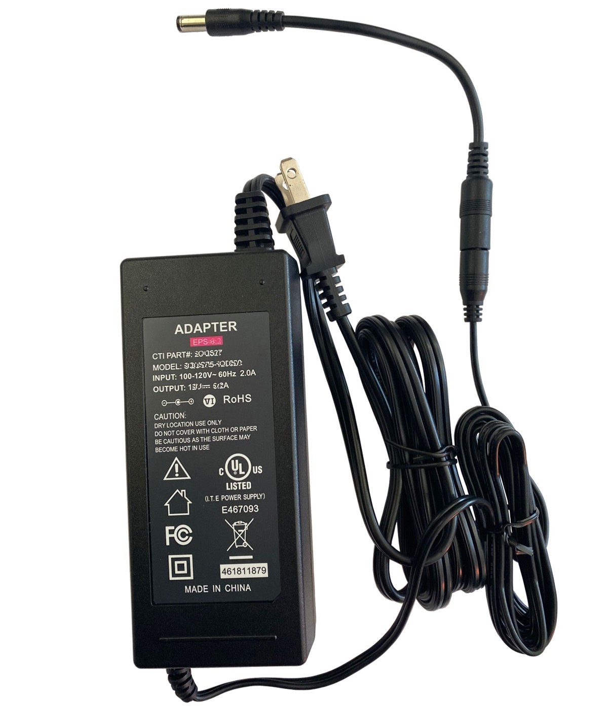 12V UL AC Adapter For Fujia FJ-SW20171205000D Yongnuo 5A Switching Power Supply