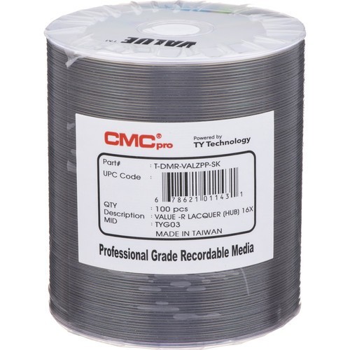 100 JVC Taiyo Yuden CMC Pro 16X Silver Thermal Lacquer Printable Value DVD-R