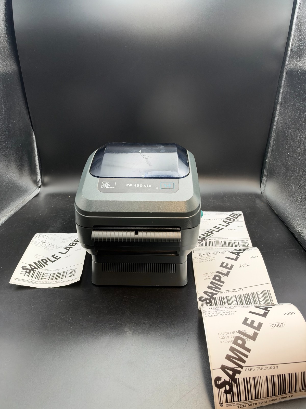 Zebra ZP450 CTP Portable Thermal Shipping Label Printer  no adapter