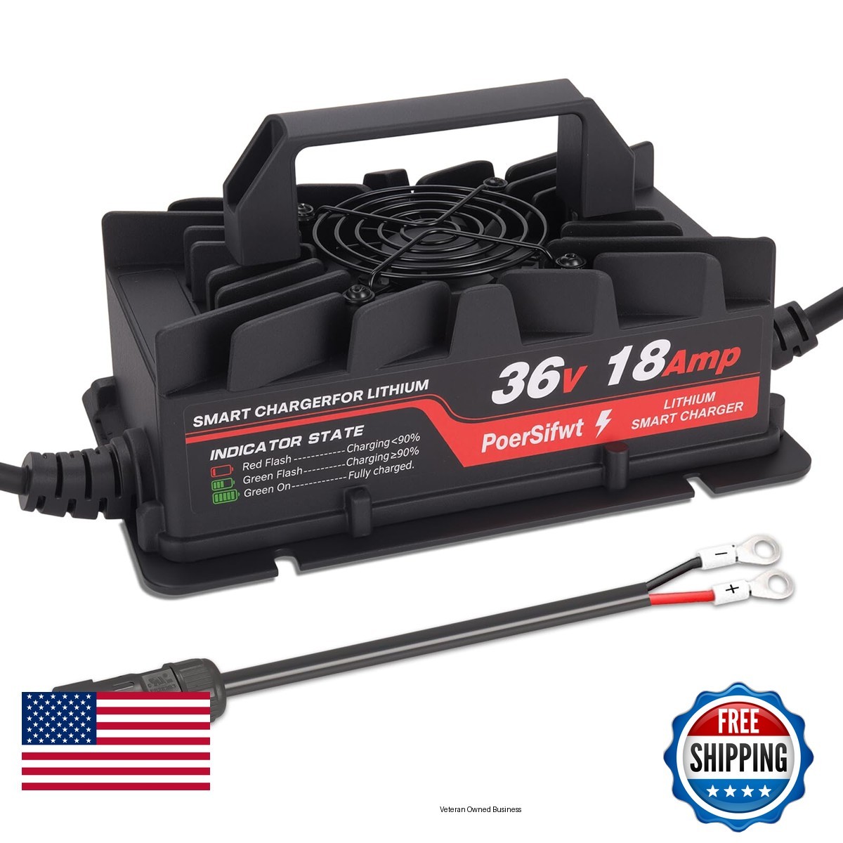 PoerSifwt 43.8V 18A LiFePO4 Charger IP65 for 36V Golf Carts RVs