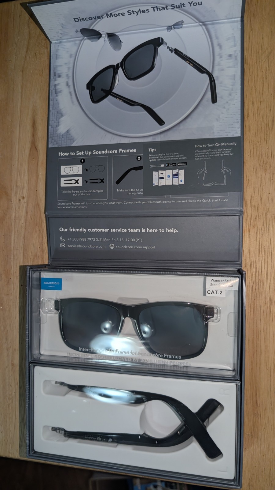 Anker Soundcore Frames Wander Smart Audio Glasses Blue Light Cut IPX4 A3600 NEW