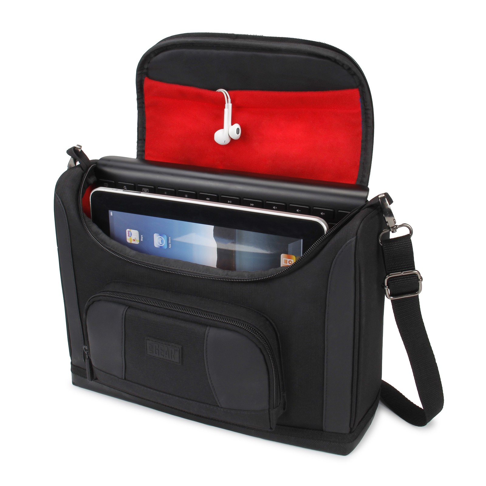 USA GEAR Tablet Bag for 11" iPad Pro, 10.9" iPad Air, 10.2" iPad (Red)