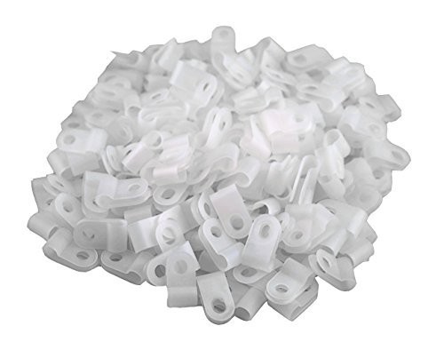 200pcs White Nylon RType Cable Clips Fastener for 3/8 Inch 9.5mm Dia Wire Tub...