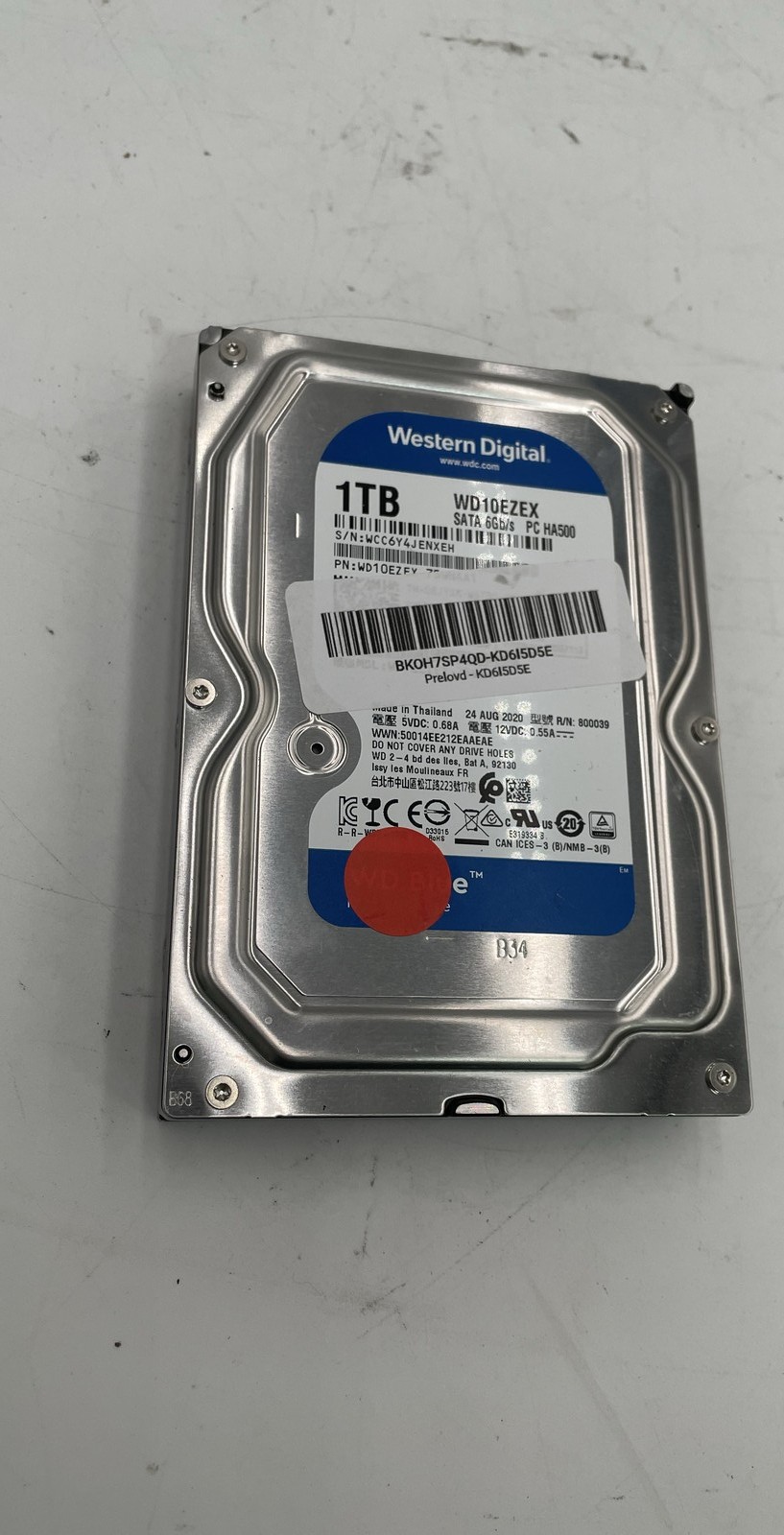 Western Digital Blue WD10EZEX 1TB SATA HDD Desktop Drive For Parts Or Repair