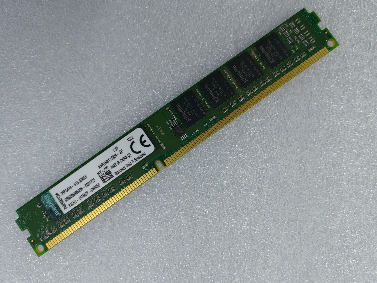 Kingston 4GB DDR3 1600 Desktop DIMM RAM KVR16N11S8/4-SP 1.5v PC3-12800U VLP
