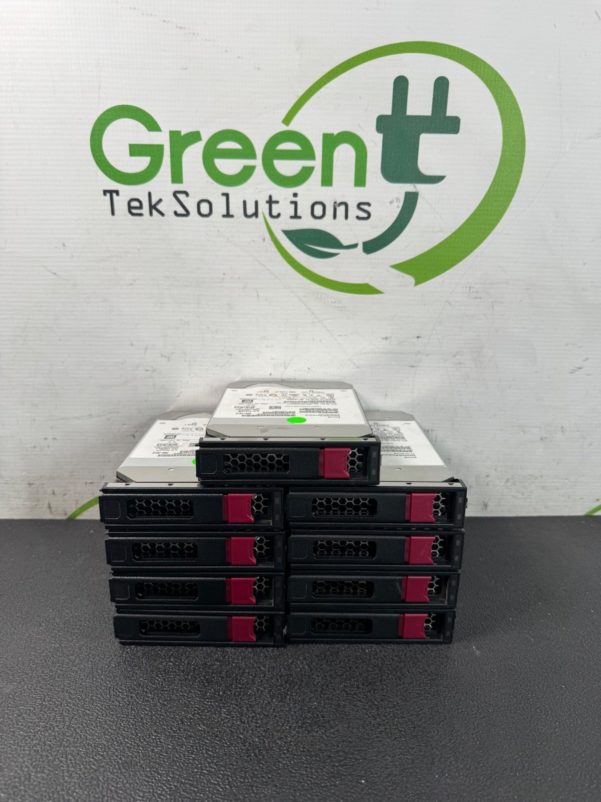 Lot of 9x HPE 10TB SATA 7.2K HUH721010ALE604 MB010000GWAYN 12K Hours w/Caddies