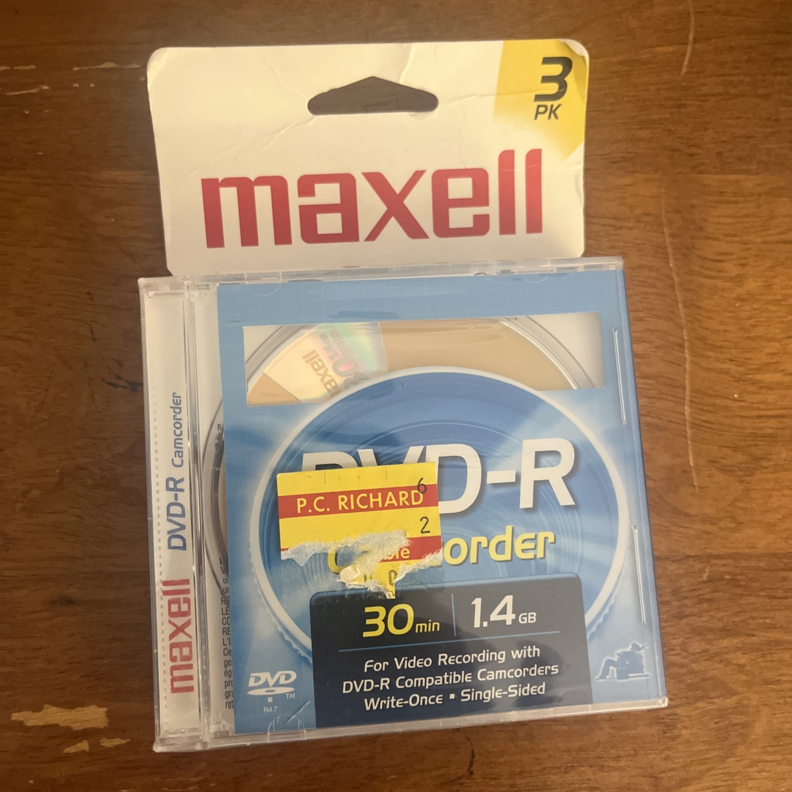 New Sealed - 3 Pack of Maxell DVD-R Camcorder 30 Minutes 1.4 GB - 025215669439