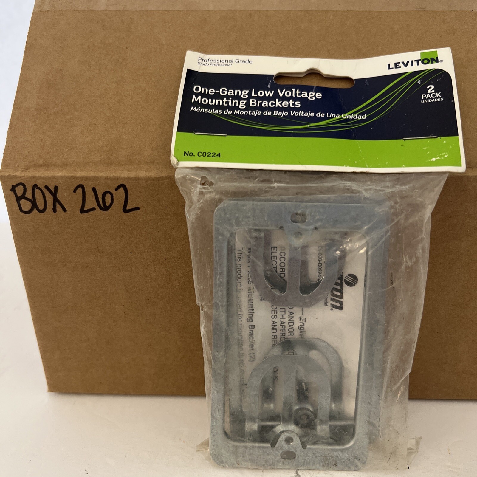 (2 Pack) Leviton C0224 Wallplate Mounting Bracket, 1 Gang