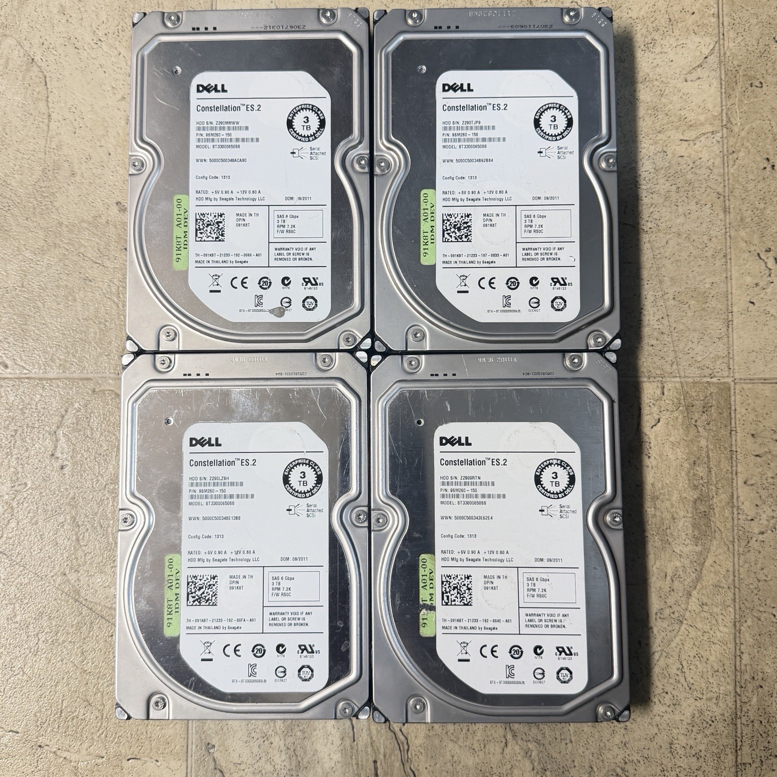 Dell 55H49 Seagate ST3000NM0023 3TB 7200RPM 6Gb/s 3.5" SAS Hard Drive 055H49 