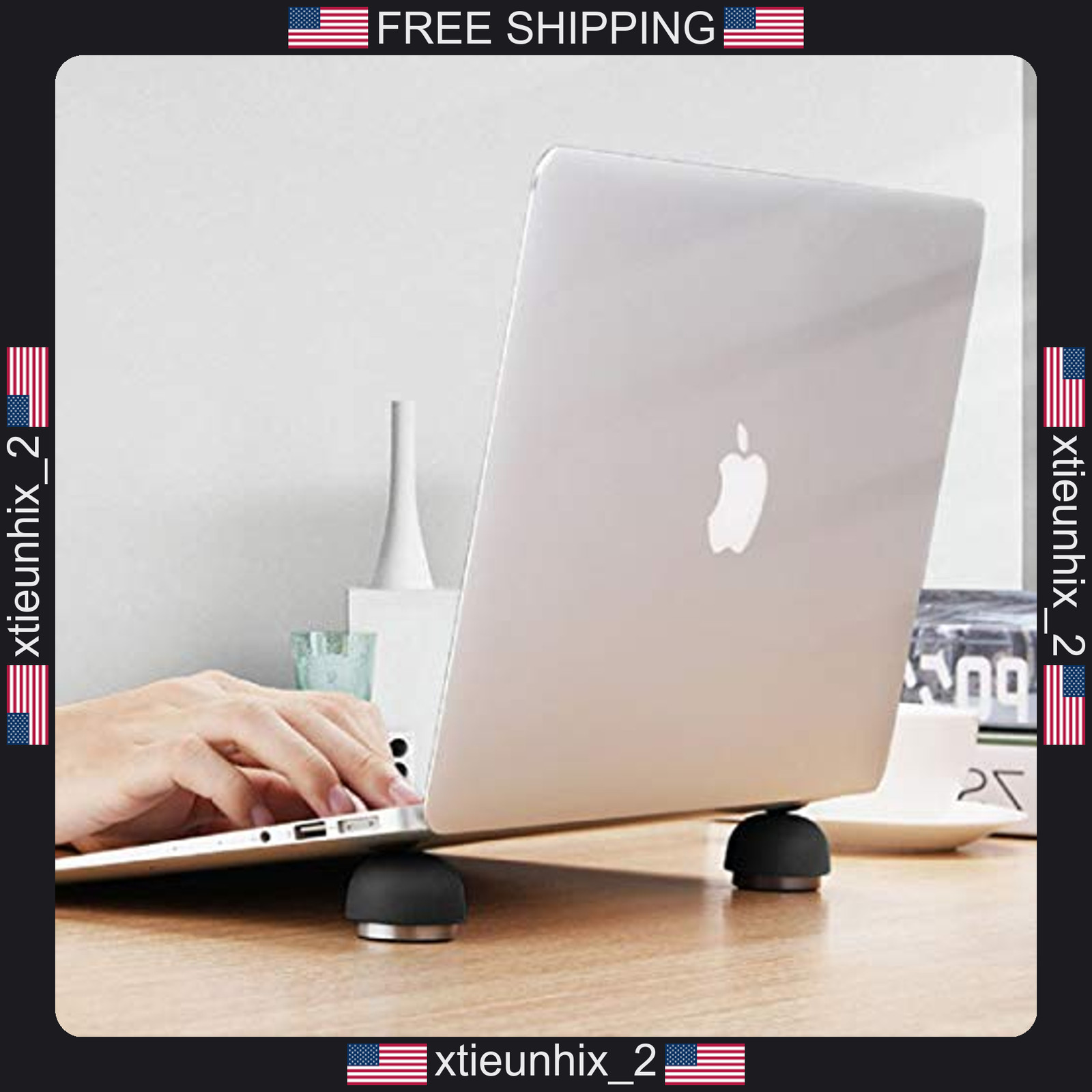 Laptop Cooling Stand Portable Silicone and Steel Elevation Pad
