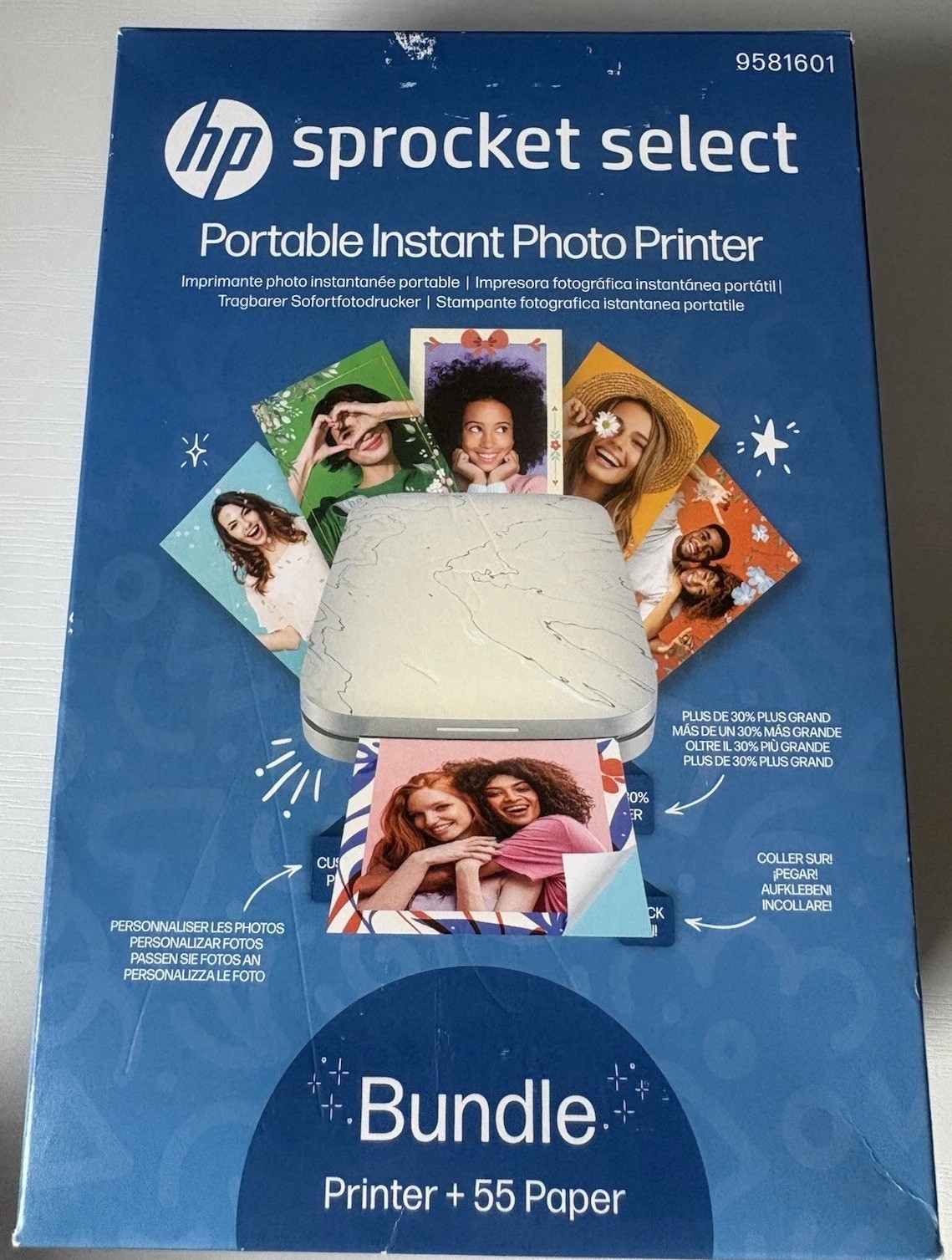 HP Sprocket Select Portable Instant Photo Printer Bundle Printer & 55 Paper