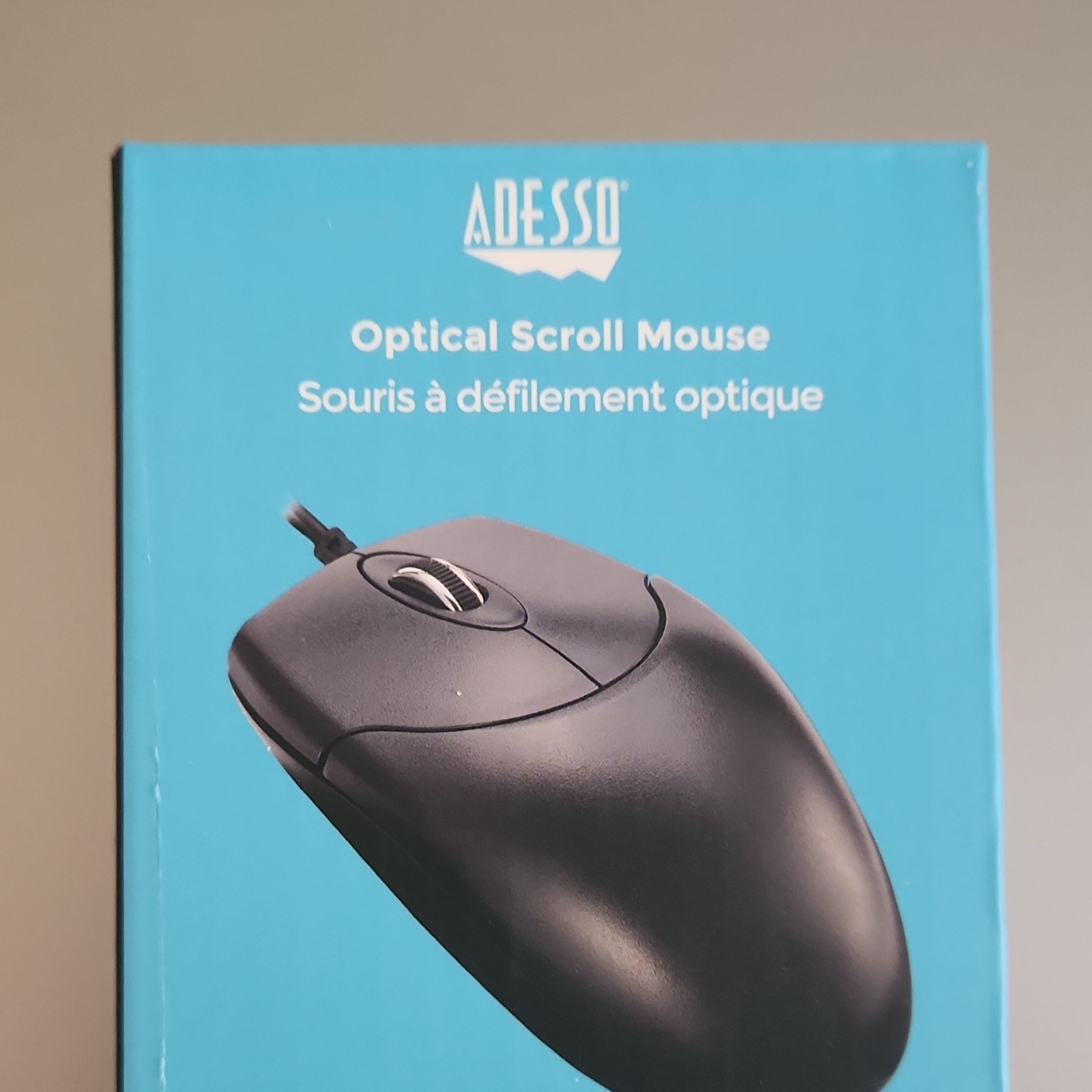 Adesso HC-3003US Optical USB Wired Scroll Mouse 1000 DPI 3-Button Black