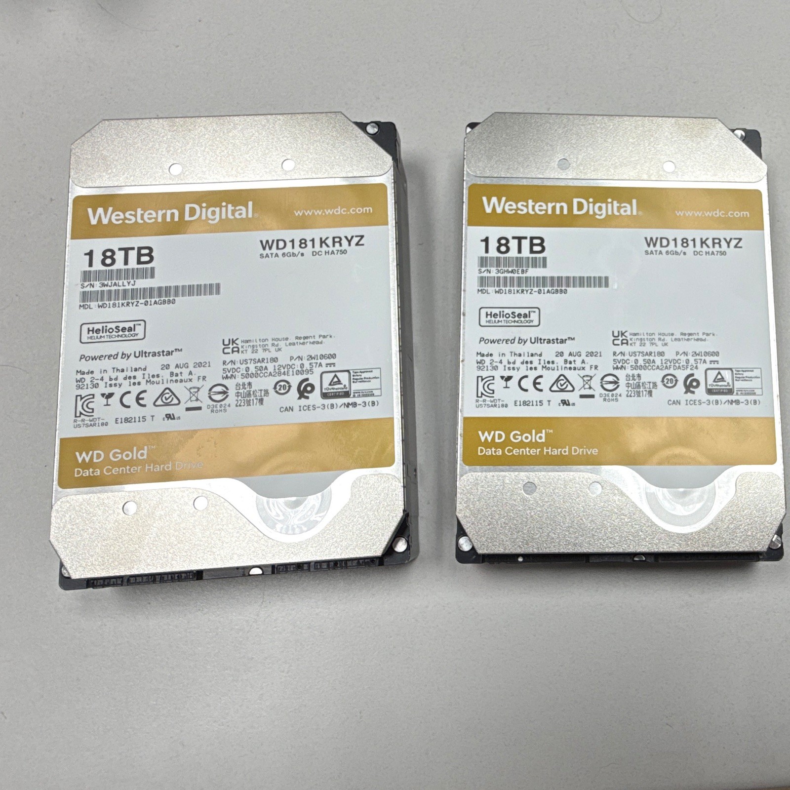 Western Digital WD Gold (7200RPM, 3.5", SATA III, 512MB Cache) 18TB Internal...