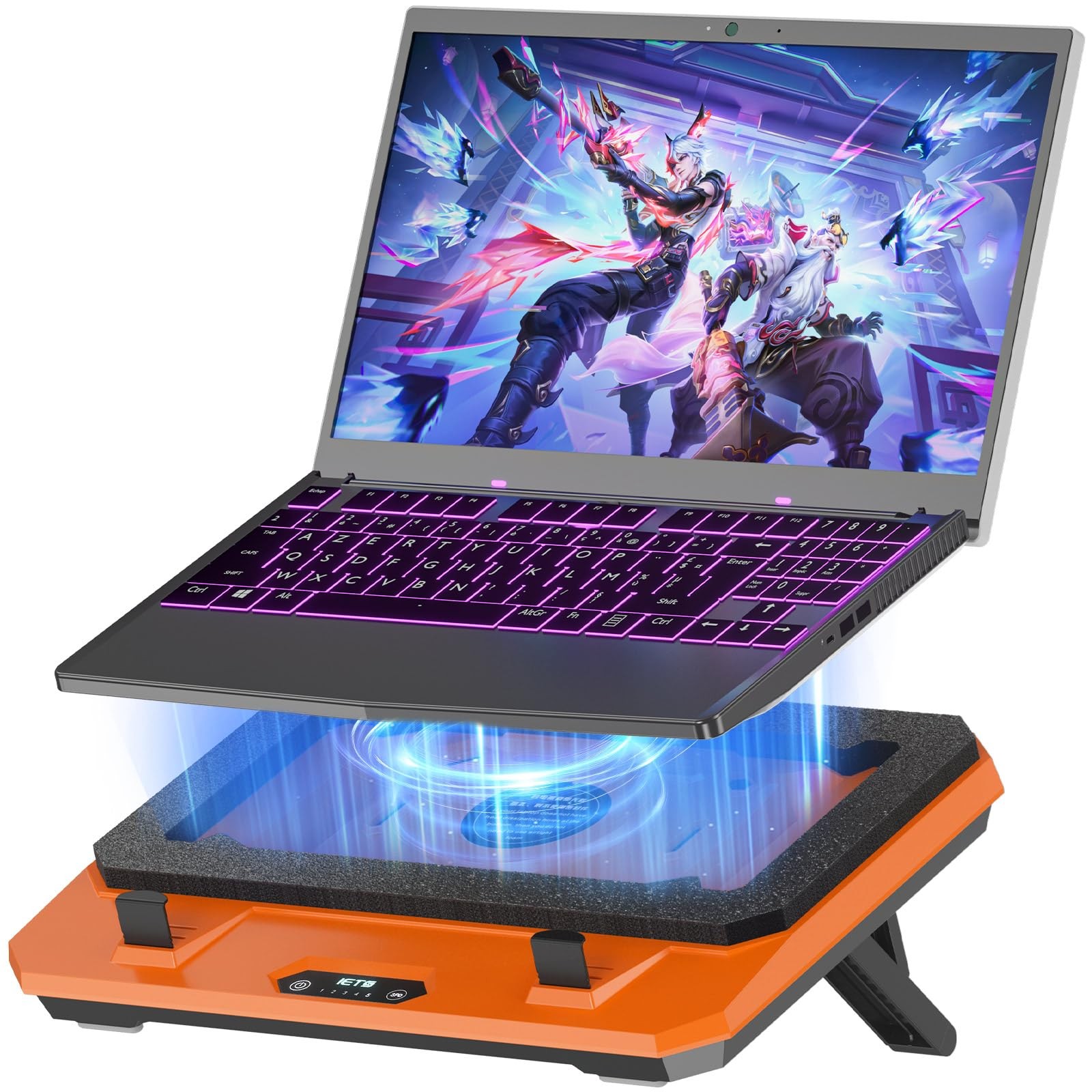 IETS GT300 Upgraded Laptop Cooling Pad with Adjustable Stand, Turbo Boosted C...