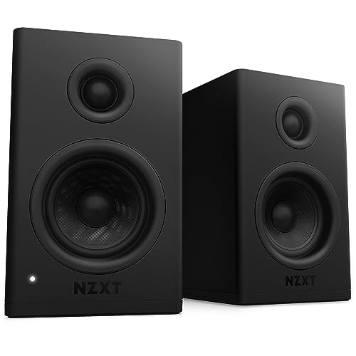 NZXT Relay Speakers Black Desktop Size PC Speakers with Built-in Amplifier