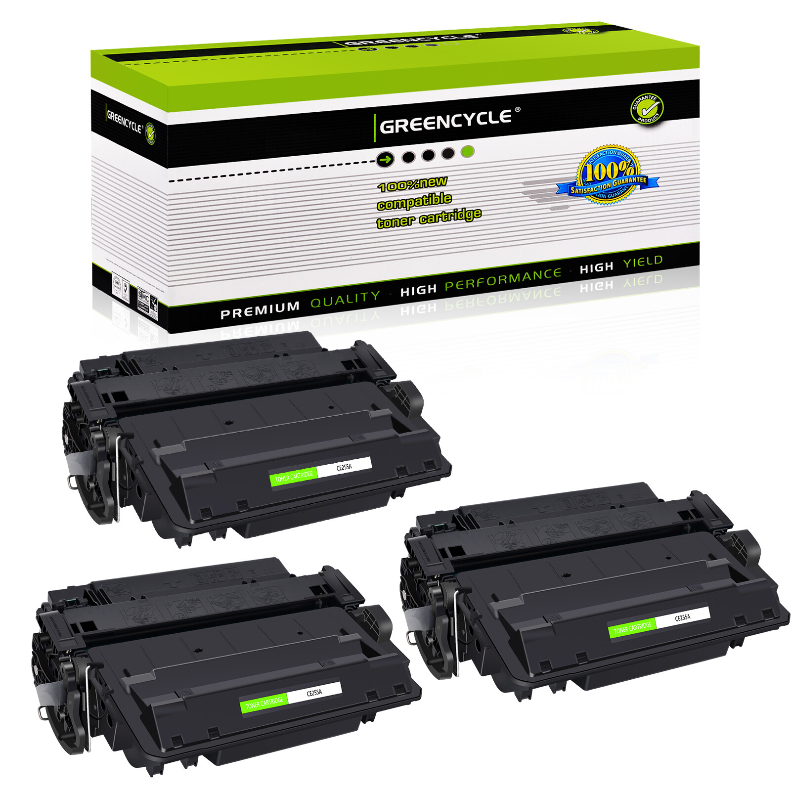 3PK CE255A 55A Toner fits for HP LaserJet Pro P3010 P3011 P3015 P3015DN P3015X