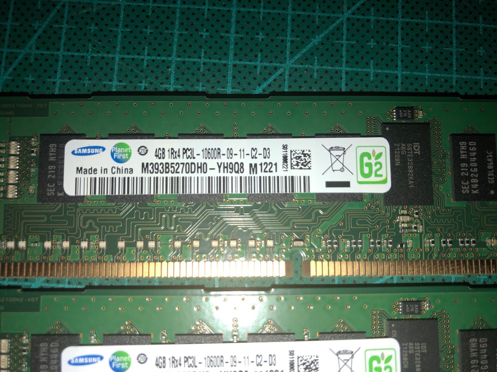HP Samsung 8GB(2X4GB) PC3L-10600R DDR 3 - 1333Mhz Unbuffered Memory - Used