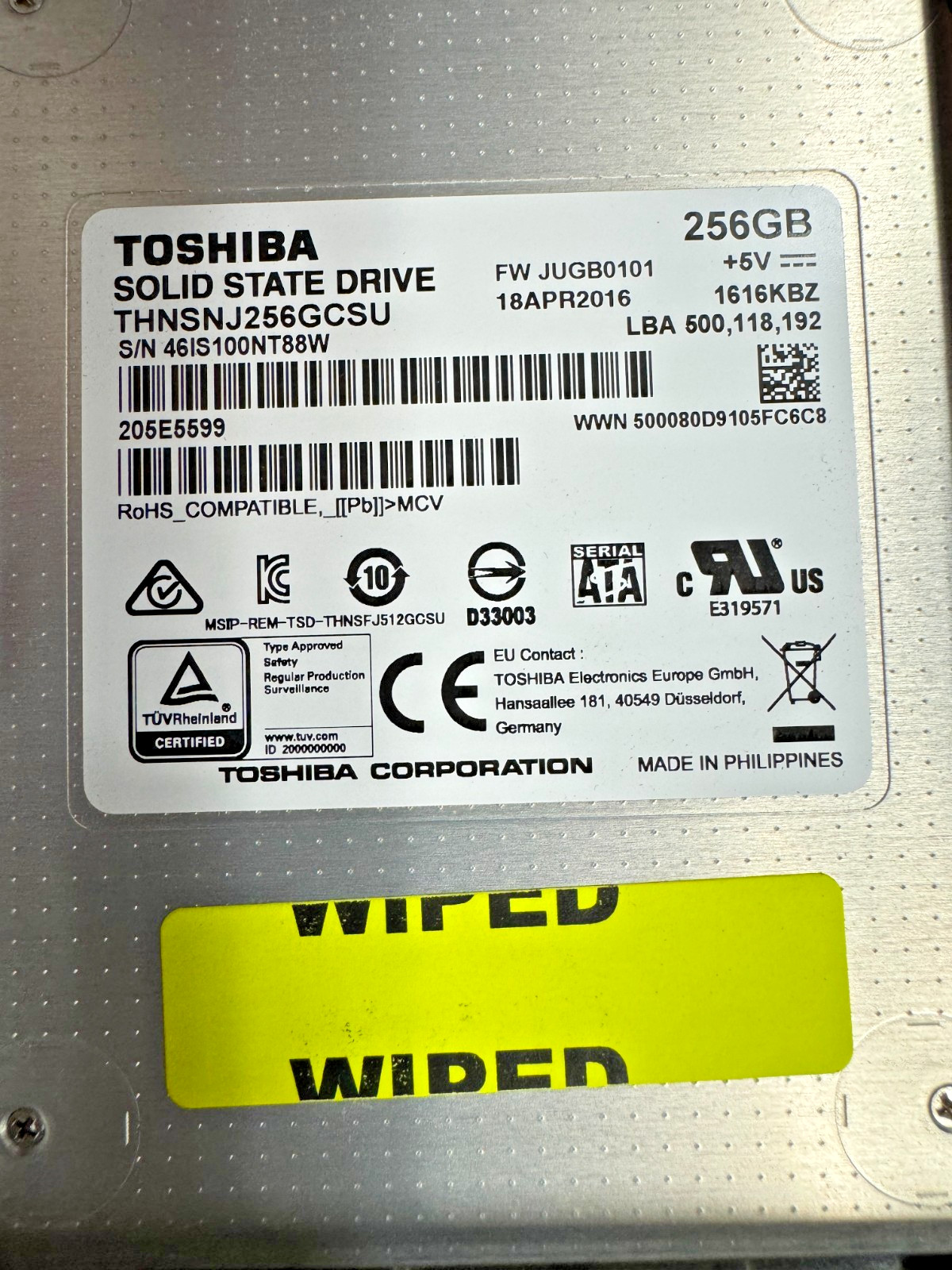 Toshiba HG6 THNSNJ256GCSU 256 GB SATA III 2.5" Solid State Drive
