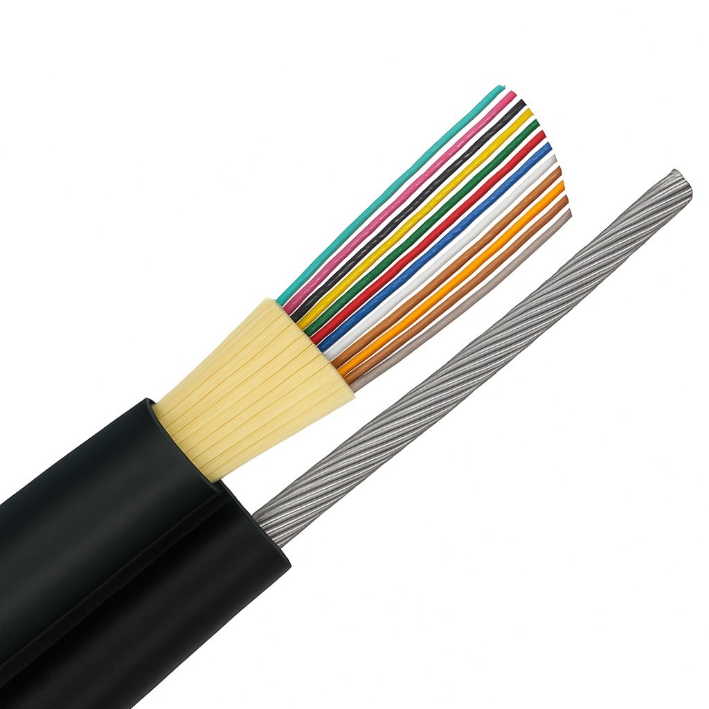 12-Strand Singlemode Burial Fiber Optic Cable w/Messenger - Custom Cuts per 1ft