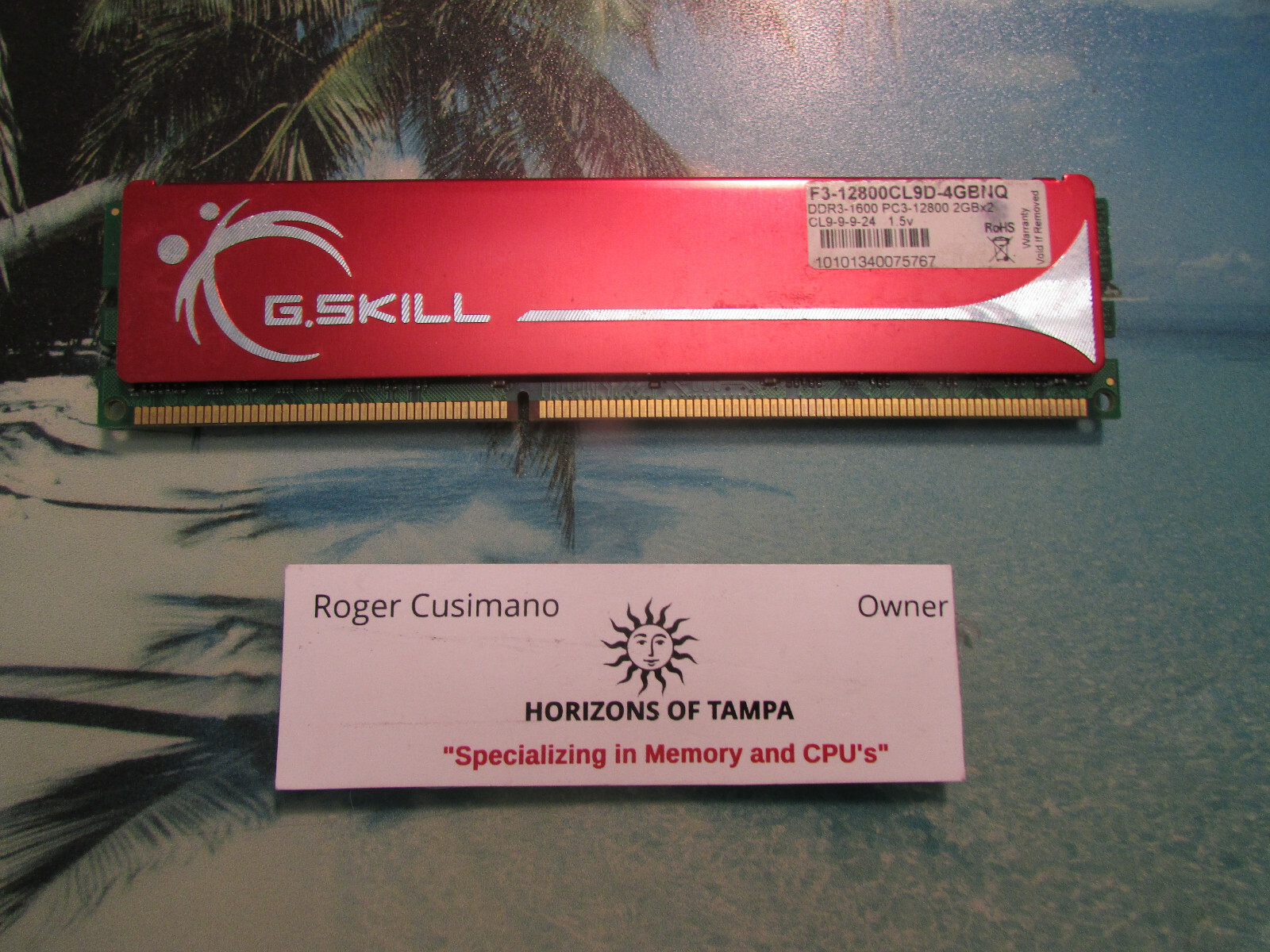 G.Skill PC3-12800 4GB (2x2GB) 1600MHz DDR3 Desktop Memory F3-12800CL9D-4GBNQ