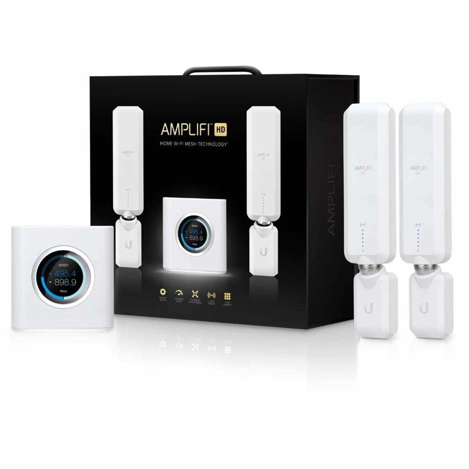 AmpliFi HD AFI-HD Mesh WiFi System Router 2 MeshPoints 4 Gigabit Ports White