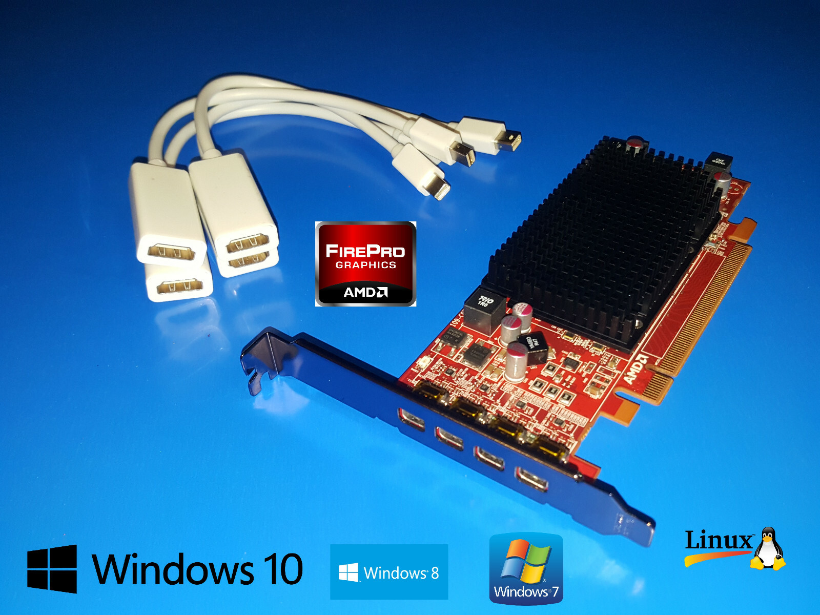 HP Pro 3000 3010 3130 3300 3400 3500 4-Monitor QUAD HDMI Video Graphics Card