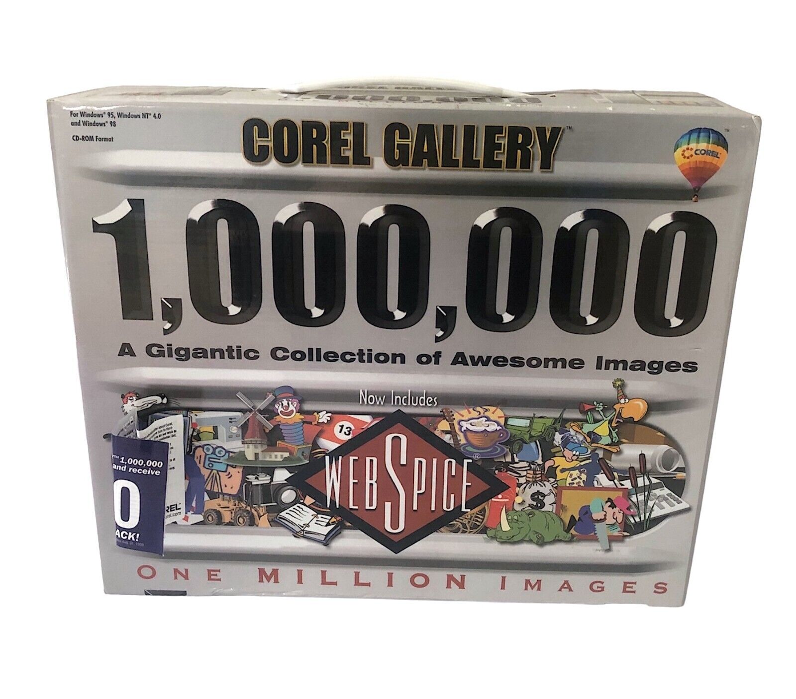 Corel Gallery 1000000 Images Vintage Clipart CD-ROM Windows 95 & 98 NEW 14 Discs