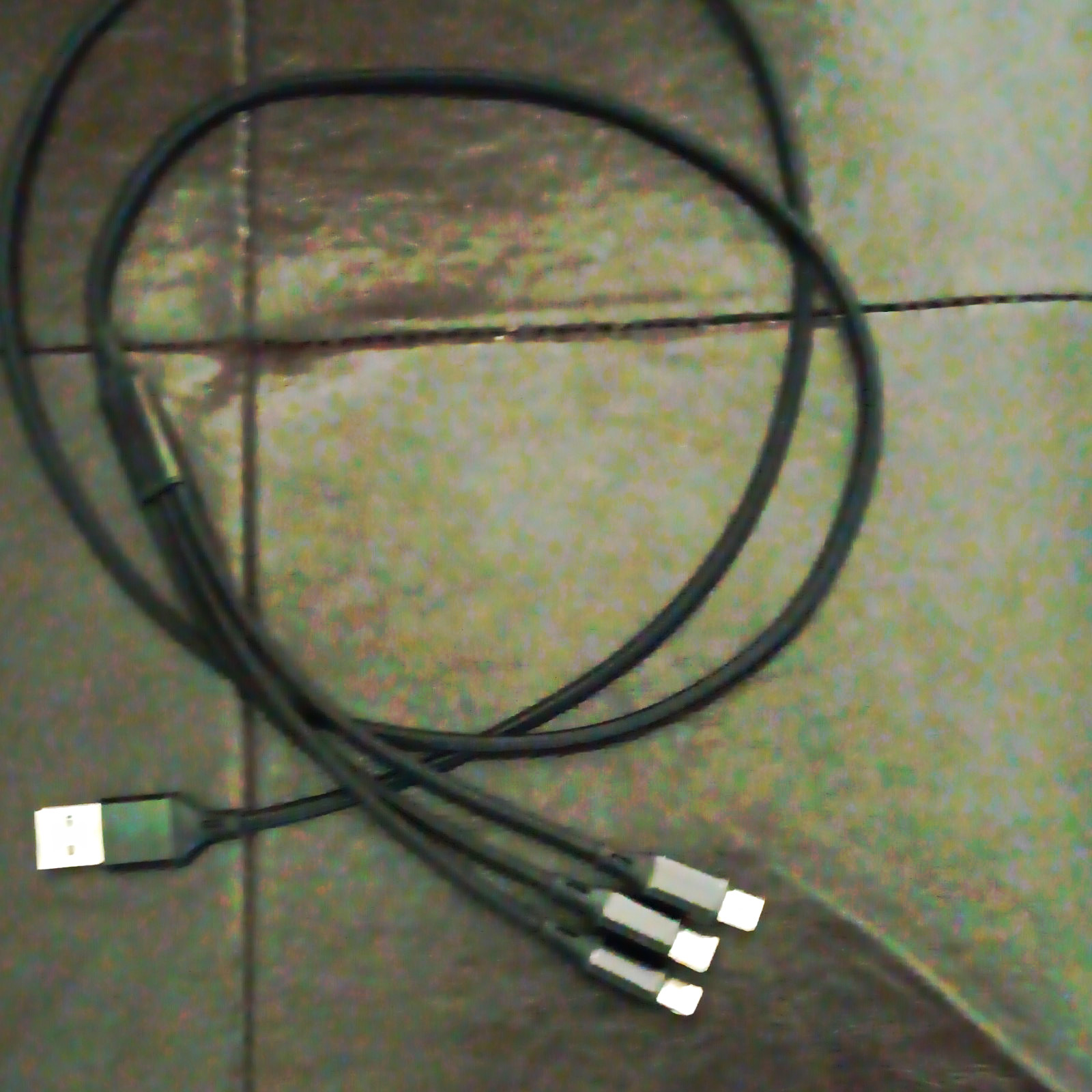 New 3ft Braided 3-in-1 USB-A Charging Cable to USB-C Micro