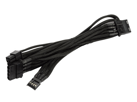 Silverstone SST-PP06B-3PER10F 3xPeripheral 4pin + 1xFloppy 4pin Black Sleeved