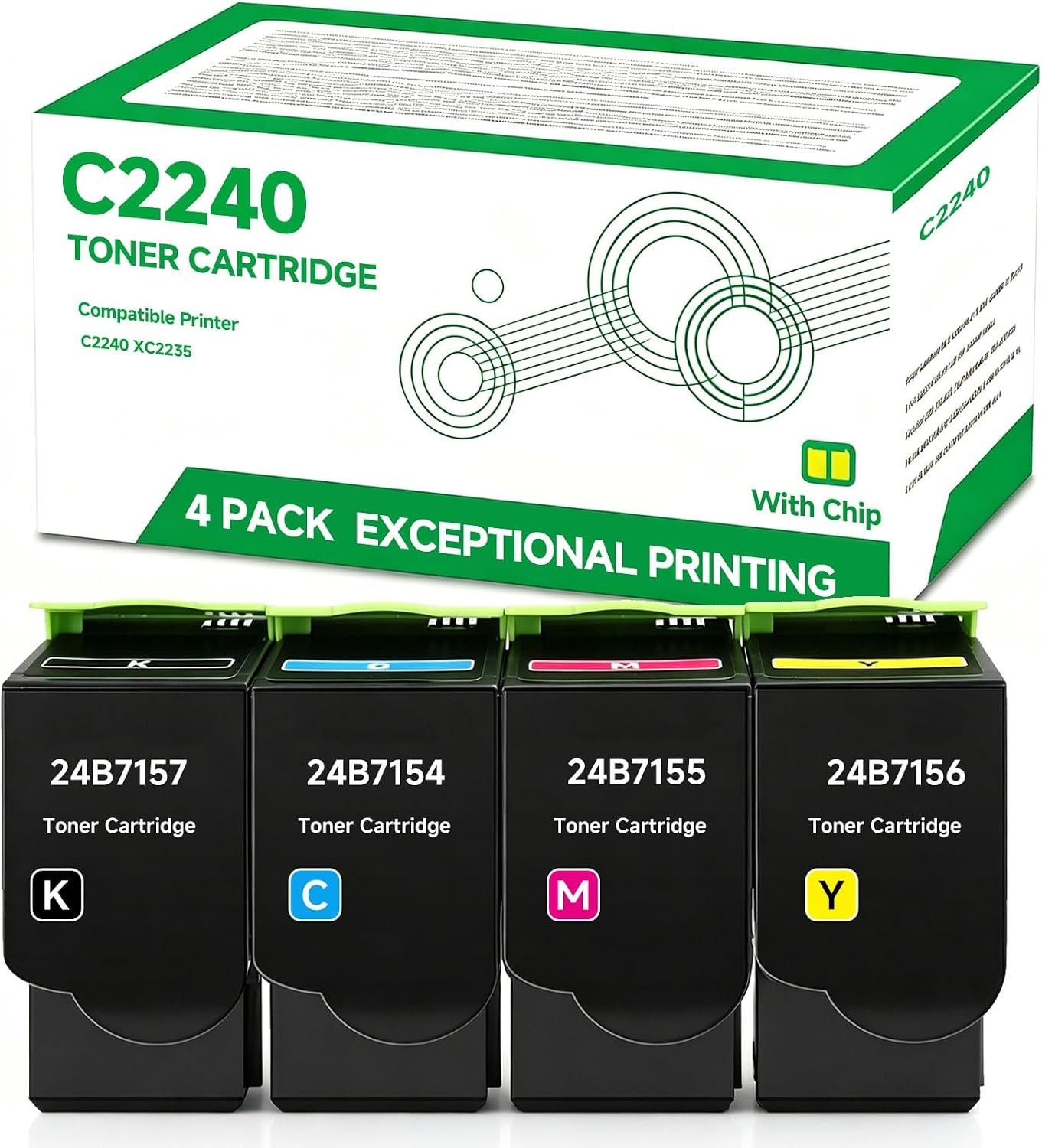 C2240 XC2235 Toner Cartridge Replacement for Lexmark 24B7154-24B7157 Printers
