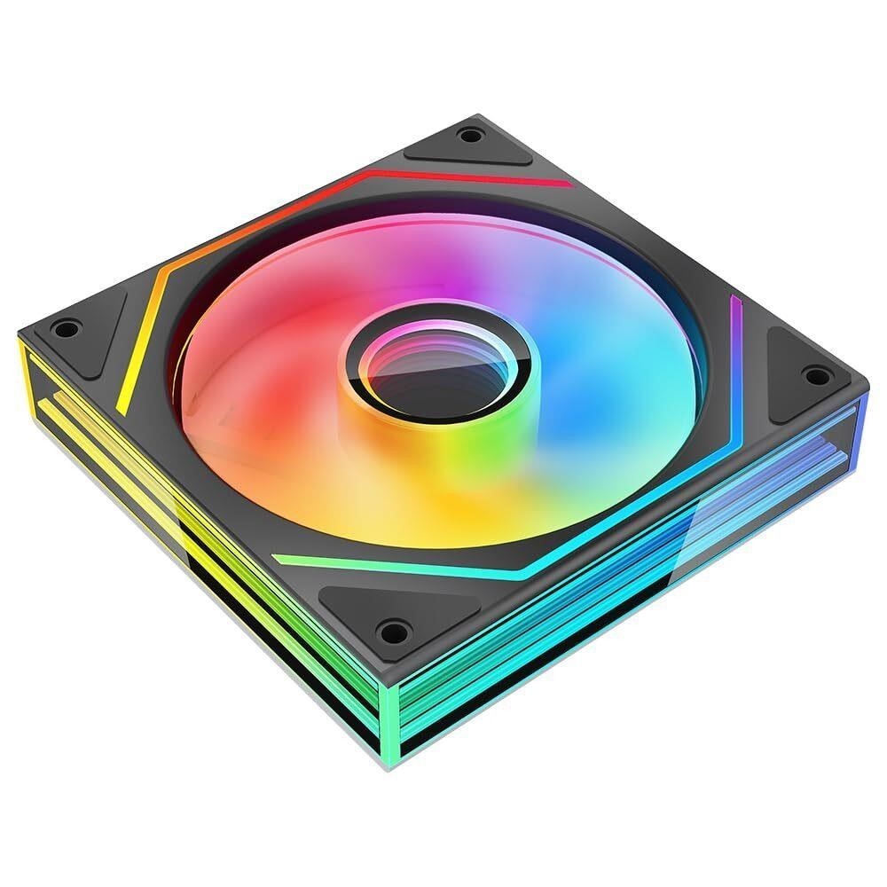 Jungle Leopard Prism6 MAX 120mm ARGB PC Case Fan - 3-Sided Infinite Mirror &...